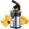 Professional Brushed Stainless Steel Electric Citrus Juicer, 2 Interchangeable Cones