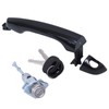 MOTOKU Front Left Black Exterior Door Handle and Door Lock
