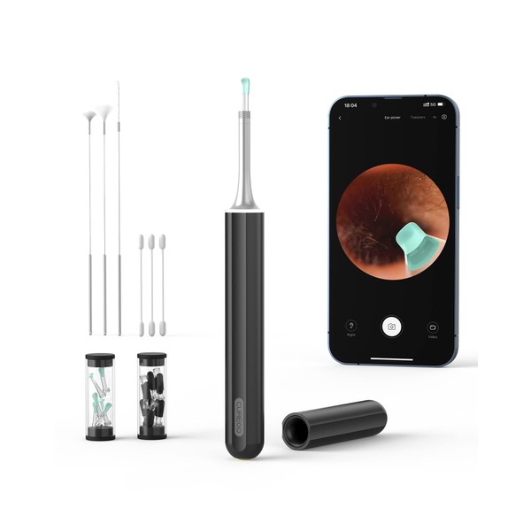 Ear Cleaner Earwax Removal Kit, Ear Cleaning Tool, Ear Wax Remover Ear Cleaner Camera with 1080p Otoscope with Light, Ear Wax Removal Kit with Ear Pick, Ear Camera Compatible for iPhone, Android