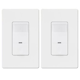 Motion Sensor Light Switch - 2 Packs Occupancy and Vacancy Sensor for Bathroom, Garage, Laundry Room, Closet - Works with Any Bulb, Single-Pole, 120-277V Wall Switch Sensor
