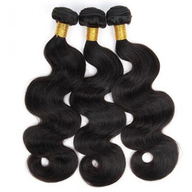 Body Wave Bundles Human Hair 8 10 12 Inch Human Hair 3 Bundles 100% Unprocessed Brazilian Raw Weave Bundle Human Hair Extensions for Black Women Natural Color