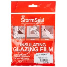 Merriway BH04945 StormSeal Window Insulation Secondary Double Glazing Shrink Film Kit, Supplied with Double-Sided Tape, Covers 1.2 x 1.5 Metres 1.8 Sqm (3'11 inch x 4'11 inch/ 19.2sq ft)