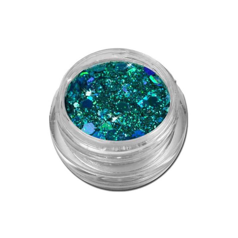 Glamour Mix Glitter Glitzer Puder Blau Türkis Nailart