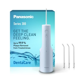 Panasonic Series 300 Oral Irrigator EW-DJ27-A303, Dental Irrigator, Wireless Oral Irrigator, 200 ml, IPX7, 4 Standard Nozzles, 5 Water Pressure Levels, Travel Accessories, Ice Blue