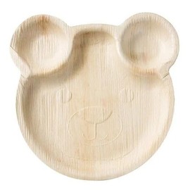 Eco Leaf 20 Pack 9" Teddy Bear Palm Leaf Plates – Eco-Friendly, Compostable, Heavy-Duty Plates for Kids' Birthday Parties & Picnics | Cute Bear Design, Sturdy Kids Tableware