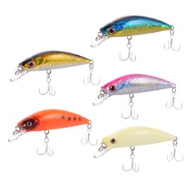 BESPORTBLE 5pcs Lifelike Bionic Fishing Lures Sinking Hard Baits for Freshwater Slot Hooks Vibrant Appearance for Sea Bass Pike Bass Fishing