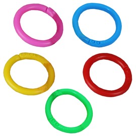Felimoa Plastic Card Rings, Inner Diameter: Approx. 0.6 inches (15 mm), 5 Colors, Total of 200 Pieces