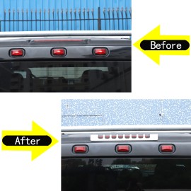 car-attention Aluminum Alloy 3rd Third Brake Light Cover Trim Fit For Hummer H2 SUV 2003-2010