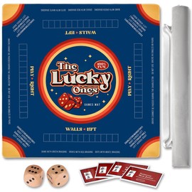 TANSOREX Mahjong Mat with Rules for Table,Travel Mahjong Set,Non-Slip and Silent,Comes with 2 Dice and 1 Coral Velvet Mahjong Mat Storage Bag,Mahjong Cards 2025(Blue)