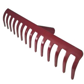 Kids Helper 14-Tine Garden Heavy Duty Rake Metal Steel Rake Head Only Without Handle (Red)
