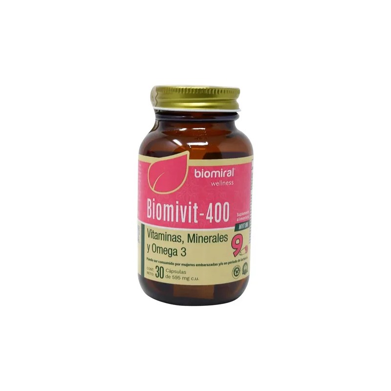 Biomivit 400 Biomiral Vitaminas Minerales Y Omega 3 30 Caps