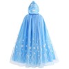 PURFEEL Girls Princess Cape Kids Snowflake Hooded Cloak Play Costume