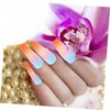 FOMIYES 144pcs Long Fake Nails Rainbow Gradient Shimmer T-shape False