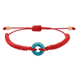 Ornaland Braided Bead Red String Bracelet for Women Men Turquoise Gemstone Bead Charm Adjustable Bracelet Jewellery Gift for Women Men