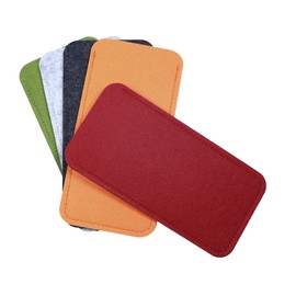 Shapenty 5 Colors Portable Felt Eyeglass Pouch Case Reading Glasses Bag Soft Slip In Sunglasses Holder Sleeve for Eye Glasses Protection and Travel Storage, 5PCS