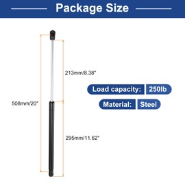MECCANIXITY 20 Inch 250lb/1112N Gas Strut Gas Shock Spring Lift Support Shock Strut Spring for Truck Door, RV Cabinet Door, Boat Window, Tool Box Lid, Storage Cabinet, 2 Pack