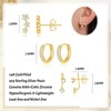 WATEFOER 3 Pairs of Earrings Gold Silver Set 14K Gold-Plated