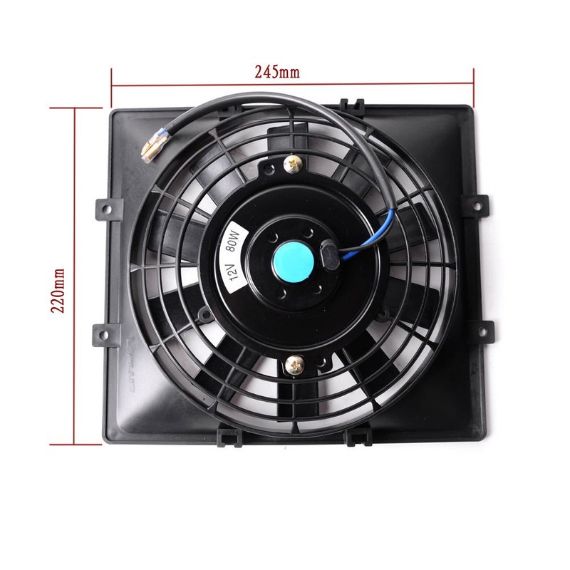 25 Row 10AN Universal Engine Transmission Oil Cooler+7" Cooling Fan