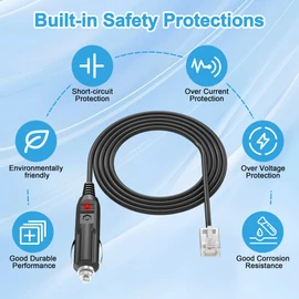 PKPower Car Adapter for Escort Passport 8500 X50 1620x50-0 Blue Red Radar Detector