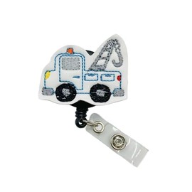 Tow Truck Badge Reel, Retractable Wrecker Driver ID Holder, Repo Name Tag Clip (MRI safe without beads)