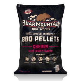Bear Mountain Premium BBQ All Natural Cherry Smoker Wood Chip Pellets for Outdoor Gas, Charcoal, and Electric Grills, 40 Pounds (2 Pack)