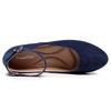 VenusCelia Zapato plano Serenity Strap para mujer, Azul Marino Gamuza,