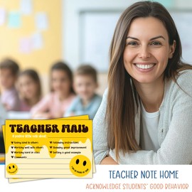 Smile Theme Teacher Mail Incentive Cards, Preschool, Elementary Teacher Mail Good Behavior Incentive Cards to Send Home