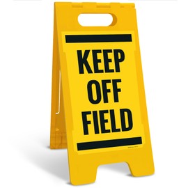 Keep Off Field Sidewalk Sign Kit, 10x16 Inches, with A Frame Stand, Made in USA