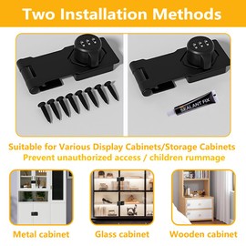 Plowatxi Cabinet Door Lock with Combination 3-Digit Anti-Pry Keyless Cabinet Locks with Combination - 180 Degree Password Hasp Locks Bifold Door Lock Closet Double Door Lock for Closet Barn Garden