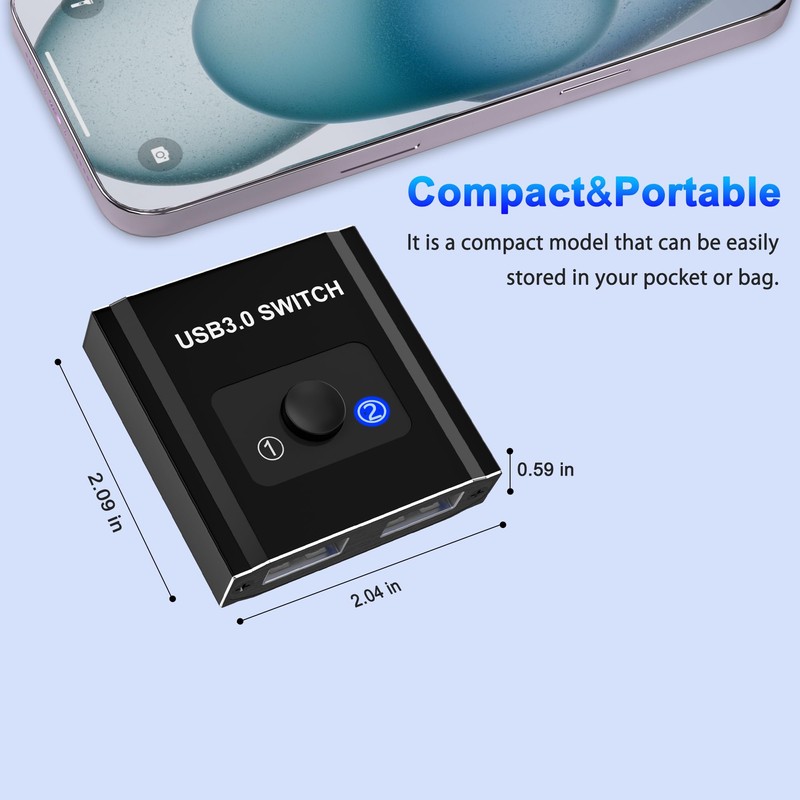 USB Switch, Bi-Directional USB Switch 1 in 2 Out/2 in