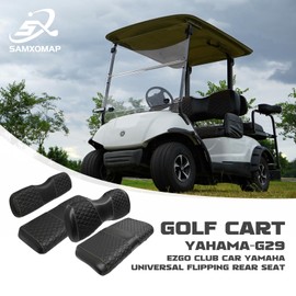 SAMXOMAP Golf Cart Seat Covers Front and Rear Waterproof and Sun Resistant Marine Grade Vinyl Leather Seat Cover Accessories for Yamaha Drive 2007-2016/Drive 2 2017+, Black(4PCS)