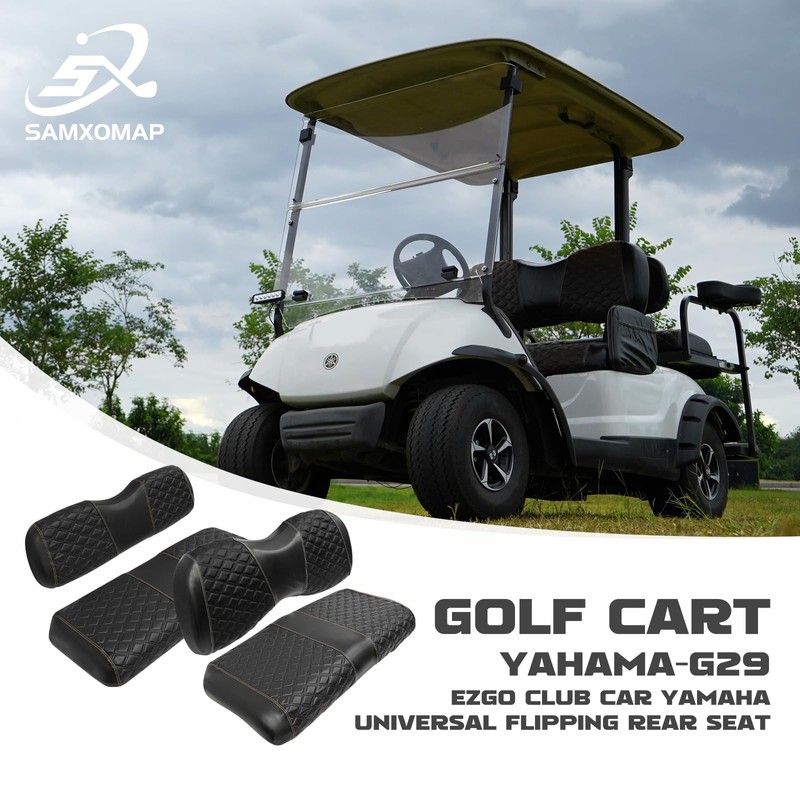 SAMXOMAP Golf Cart Seat Covers Front and Rear Waterproof and