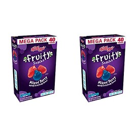 Fruity Snacks, Mixed Berry, Gluten Free, Fat Free, 32 Oz (40 Pouches) Pack of 2