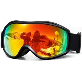 FMY Ski Snowboard OTG Goggles,Anti Fog UV400 Protection Skiing Snowmobile Goggles for Men Women Youth
