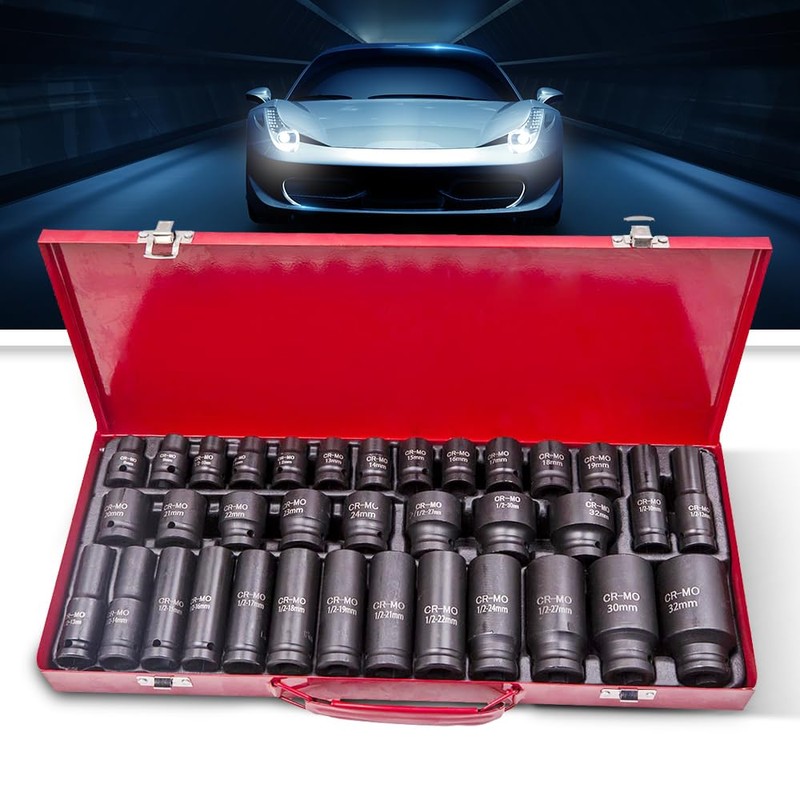 maXpeedingrods 35 PCS Bolt Nut Extractor Set, 1/2" Drive Impact