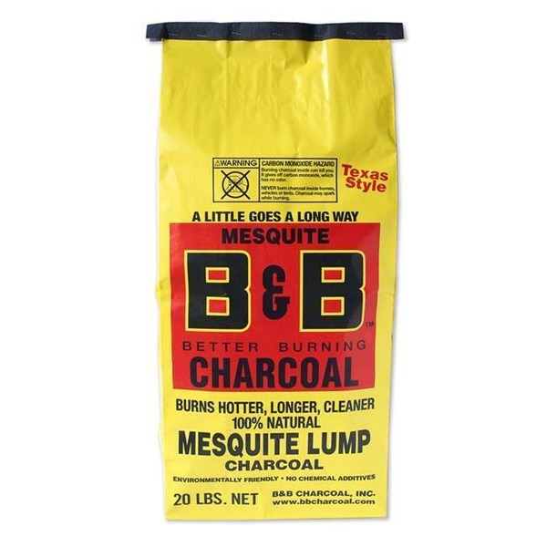 B&B Charcoal 8023445 20 lbs All Natural Mesquite Lump Charcoal