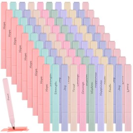 Qeeenar 100 Pcs Bible Highlighters with Soft Cute Aesthetic No Bleed Inspirational Highlighter Chisel Tip Pastel 10 Assorted Color Marker for School Bible Study Journaling Supplies(Soft Color)