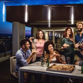 Number-one Meteor Shower Lights, LED Falling Rain Lights 30cm 8 Tube 192 LEDs Falling Raindrop Light, Waterproof Icicle Snow Fall String Lights for Xmas Tree Parties Wedding Garden (White)