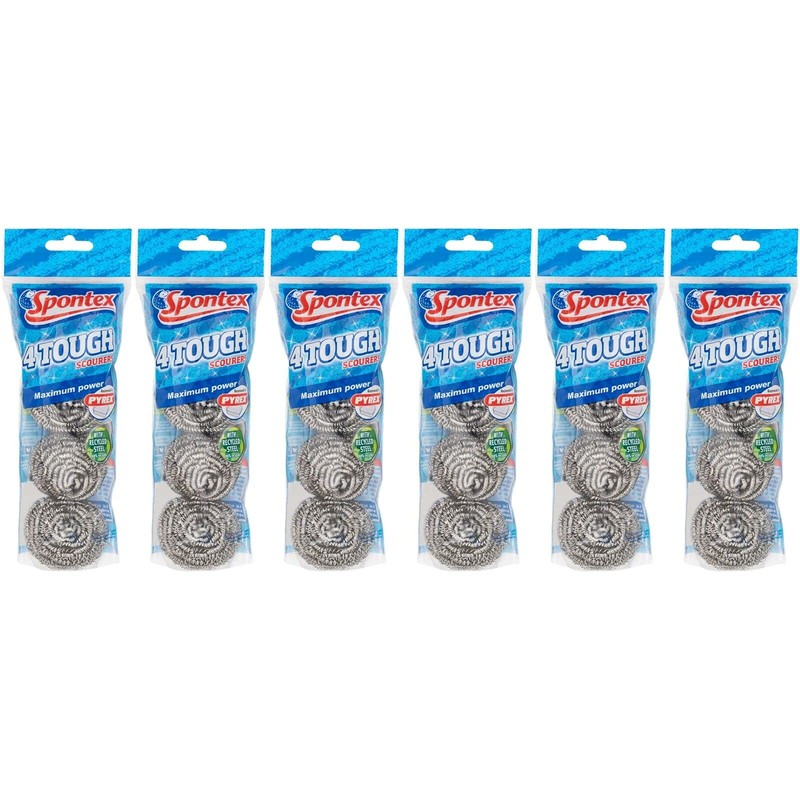 Spontex Tough Scourer x 4 (Pack of 6, Total 24
