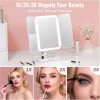 Espejo Para Maquillaje Con Luces Led Aumento 2+3x Plegable