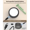 Rechargeable Puck Lights with Remote Control, Black Battery Powered Push