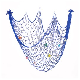 JINTANG Fishing Net Decoration, 100 x 200 cm Decorative Fishing Net with Shells, Photo Wall Hanging, Decoration Mediterranean Style Fishing Nets for Room, Wedding, Photography