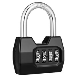 Disecu Combination Lock 4 Digit Locker Lock Outdoor Waterproof Padlock for School Gym Locker, Sports Locker, Fence, Toolbox, Gate, Case, Hasp Storage (Black, 1Pack)