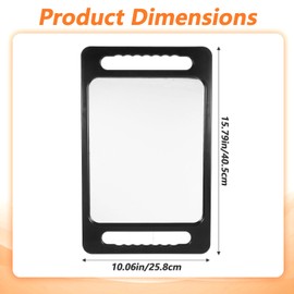 Wanmu Professional Extra Large Hand Mirror with Handle, 16"x10" Drop-Proof Hand Mirror with Double Handle Large Rectangular Handheld Mirrors for Salons, Beauty Salons, Barbers, Salon Hair Mirrors