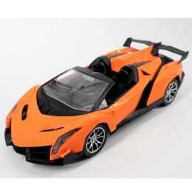Electric Sport Roadster,1/16 Orange Sports Racing Remote Control Car,RC Model Toy for Kids Aged 4-12