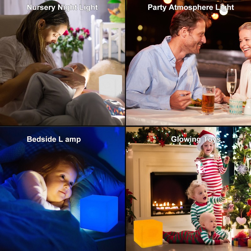 Cube Lights with Remote Control USB Charging Desk Lamp for