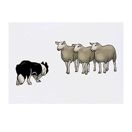 'Dog Herding Sheep' Temporary Tattoo - Water Resistant, Skin-Safe, Non-Toxic Transfer (TO00050494)