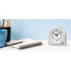 Seiko Clock KR520W Alarm Clock, Analog White Pearl, 4.5 x