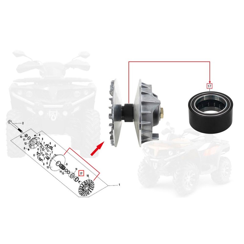 One Way Bearing Overriding Clutch Compatible with CFMoto CFORCE 400