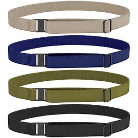 Hipsy Women's Wide Elastic & Adjustable No Slip Running Headband Multi Pack (Wide Black/Olive/Navy/Taupe 4pk)